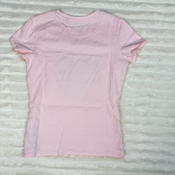 NWOT Guess Crystal Rhinestone Logo Top Women’s XS in Powder Pink - Picture 5 of 10